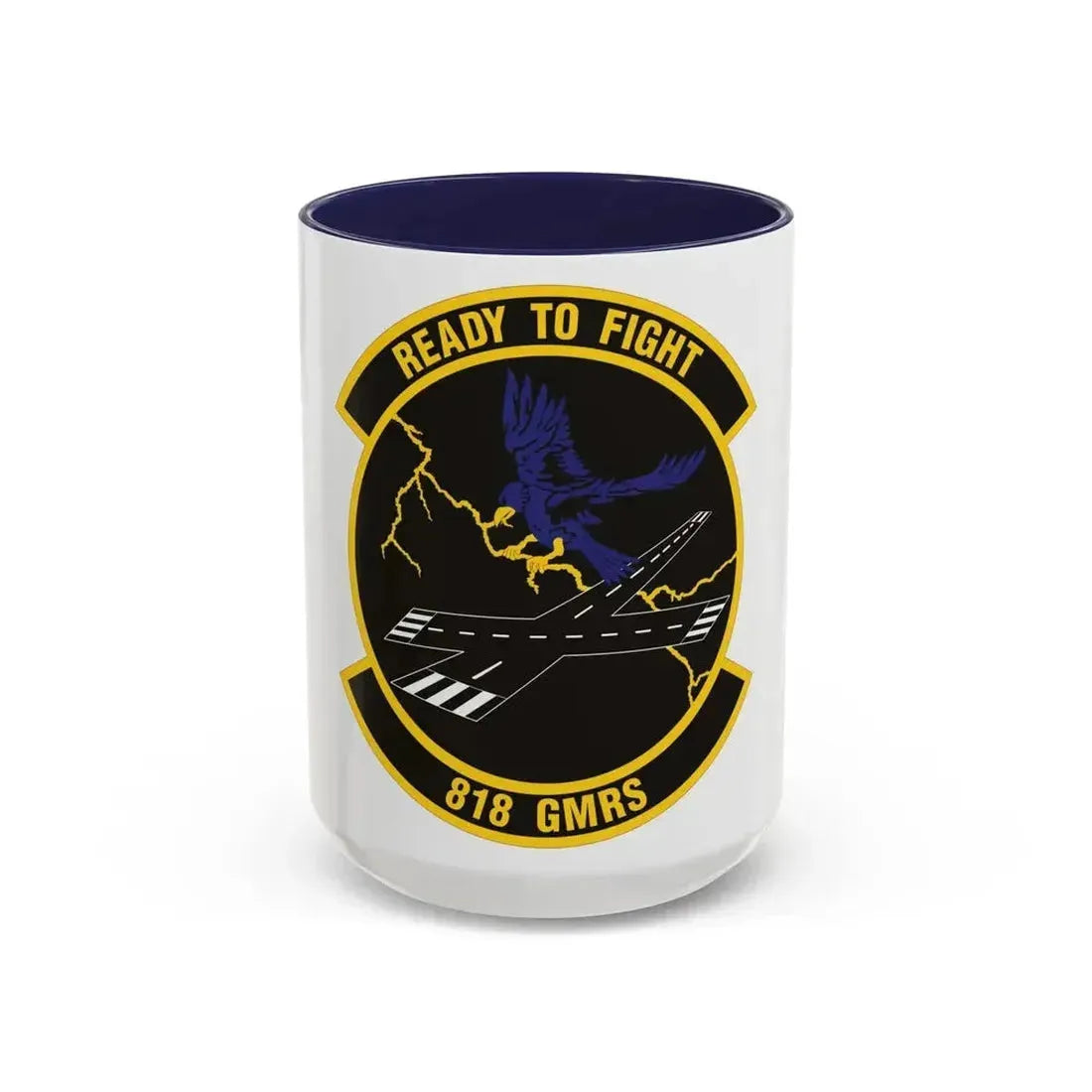 818th Global Mobility Readiness Squadron (U.S. Air Force) Accent Coffee Mug 15oz Navy - Go Mug Yourself