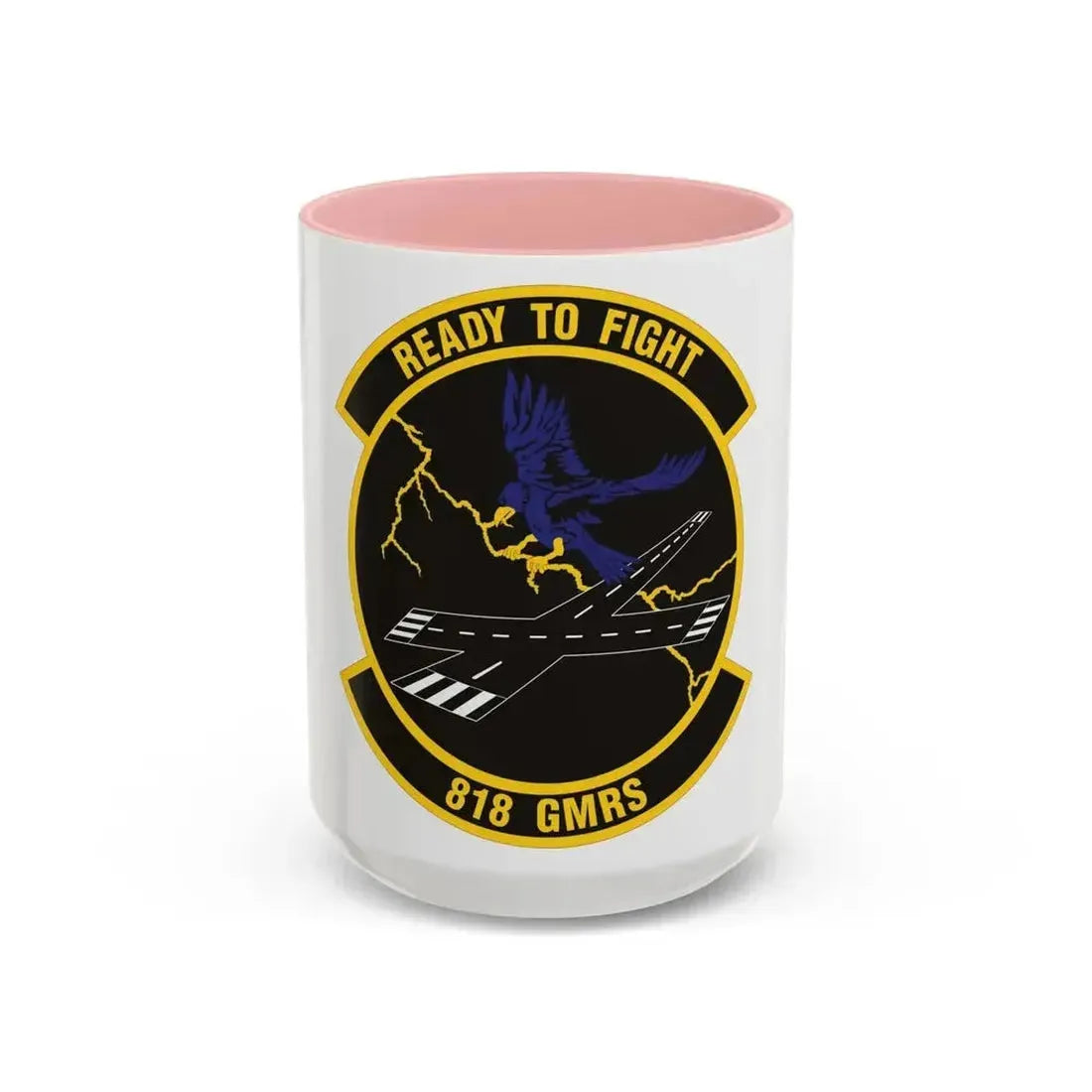 818th Global Mobility Readiness Squadron (U.S. Air Force) Accent Coffee Mug 15oz Pink - Go Mug Yourself