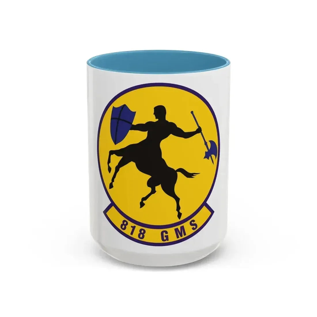 818th Global Mobility Squadron (U.S. Air Force) Accent Coffee Mug 15oz Light Blue - Go Mug Yourself