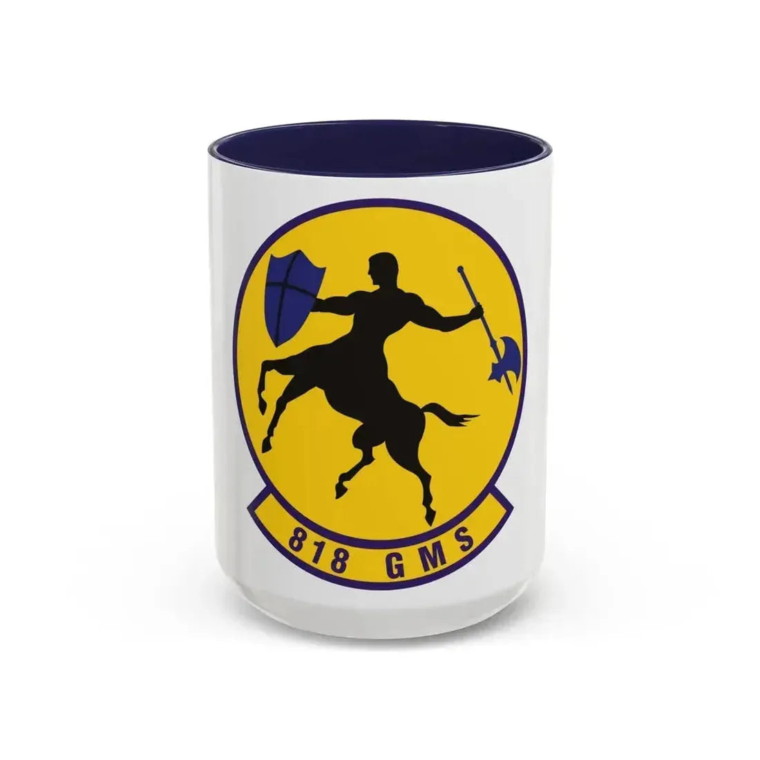818th Global Mobility Squadron (U.S. Air Force) Accent Coffee Mug 15oz Navy - Go Mug Yourself