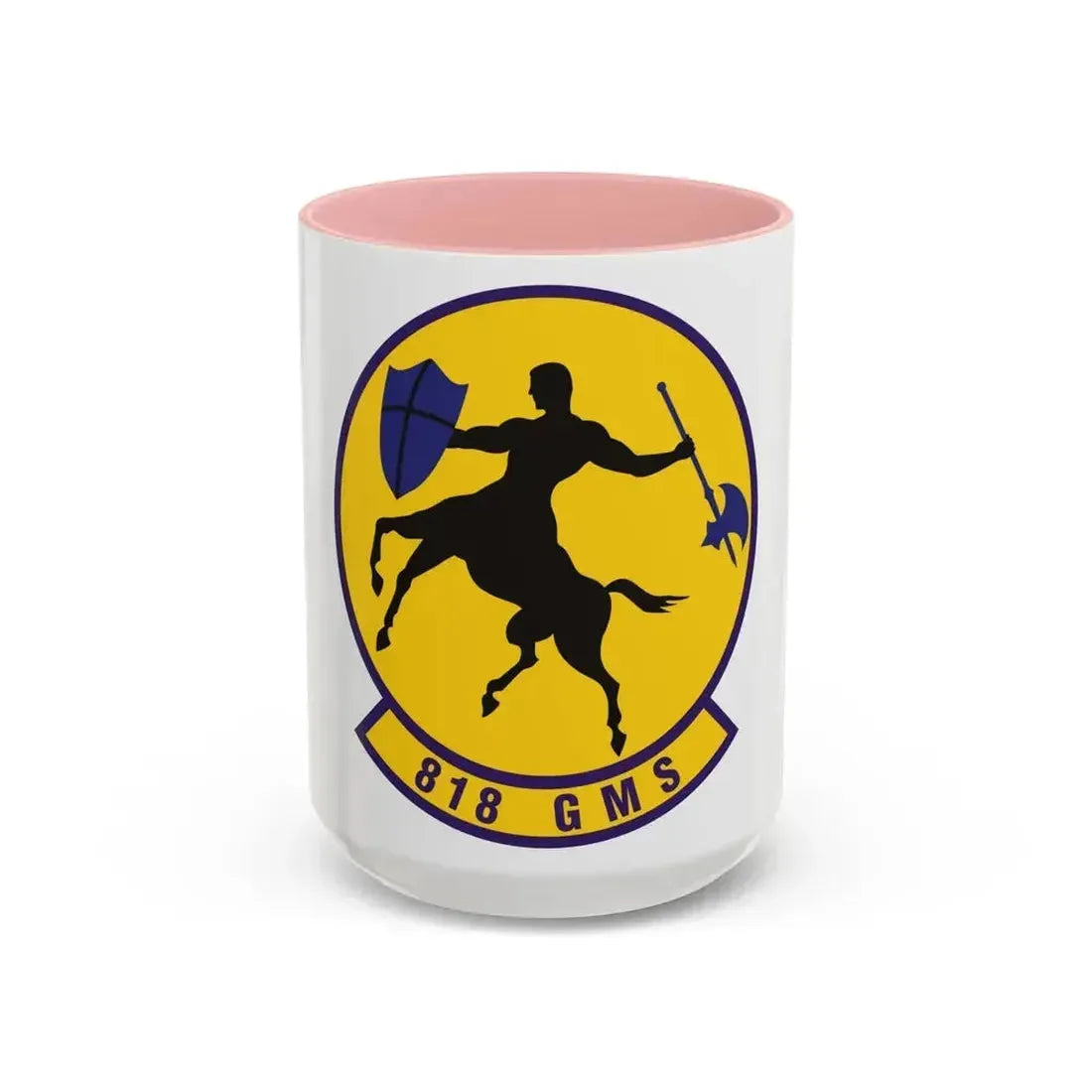 818th Global Mobility Squadron (U.S. Air Force) Accent Coffee Mug 15oz Pink - Go Mug Yourself