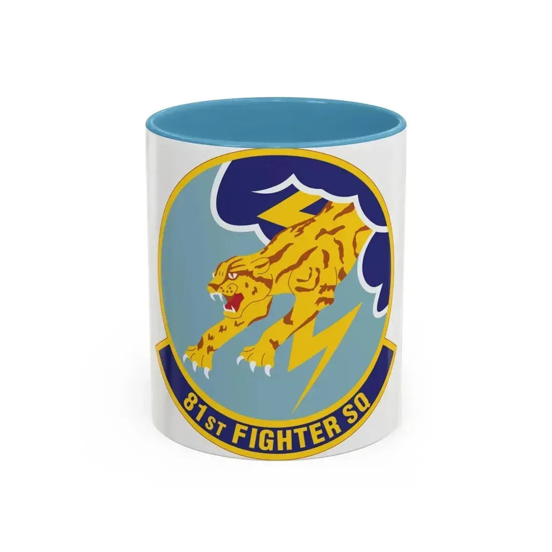 81st Fighter Squadron (U.S. Air Force) Accent Coffee Mug 11oz Light Blue - Go Mug Yourself