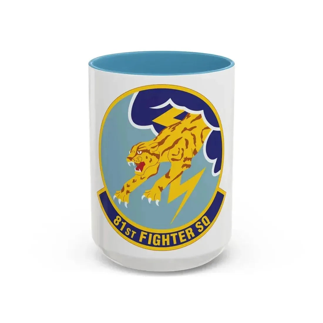 81st Fighter Squadron (U.S. Air Force) Accent Coffee Mug 15oz Light Blue - Go Mug Yourself