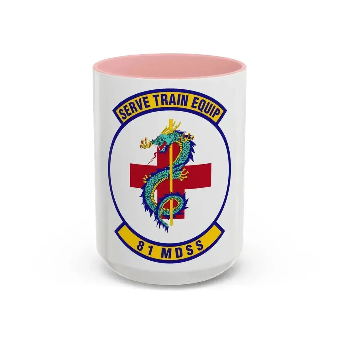 81st Medical Support Squadron (U.S. Air Force) Accent Coffee Mug 15oz Pink - Go Mug Yourself