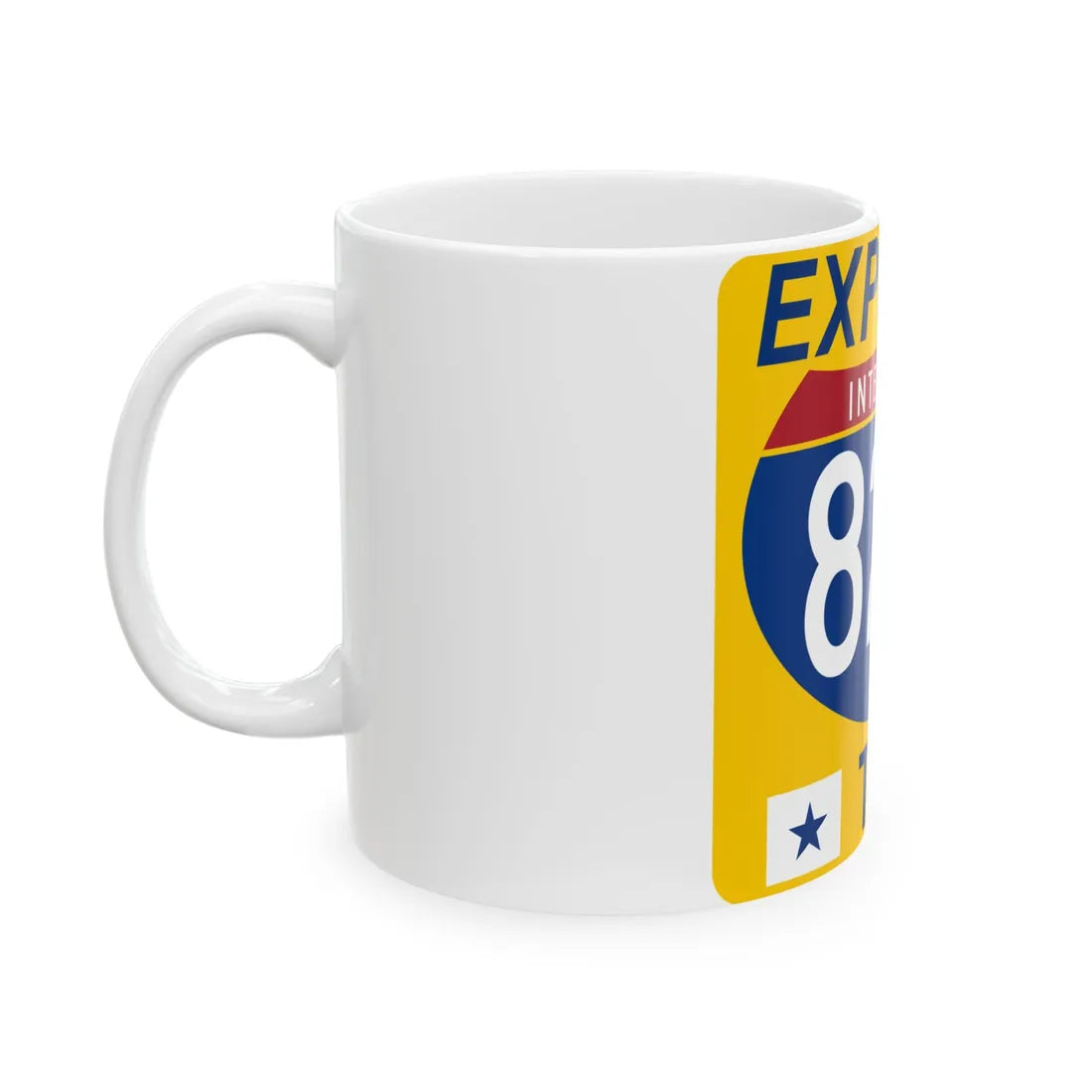 820 Express Lane free (Texas) (Road Sign) White Coffee Mug - Go Mug Yourself