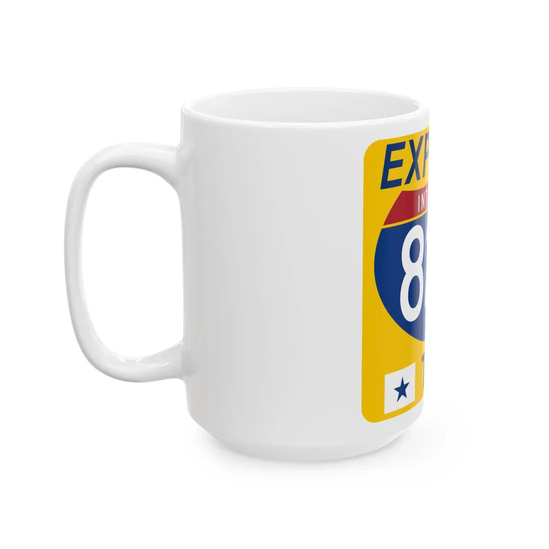820 Express Lane free (Texas) (Road Sign) White Coffee Mug - Go Mug Yourself