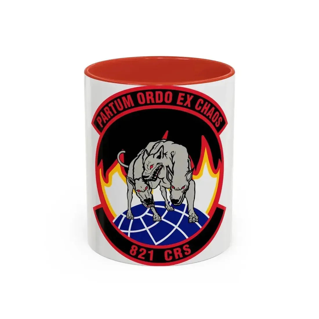821 Contingency Response Sq AMC (U.S. Air Force) Accent Coffee Mug 11oz Red - Go Mug Yourself