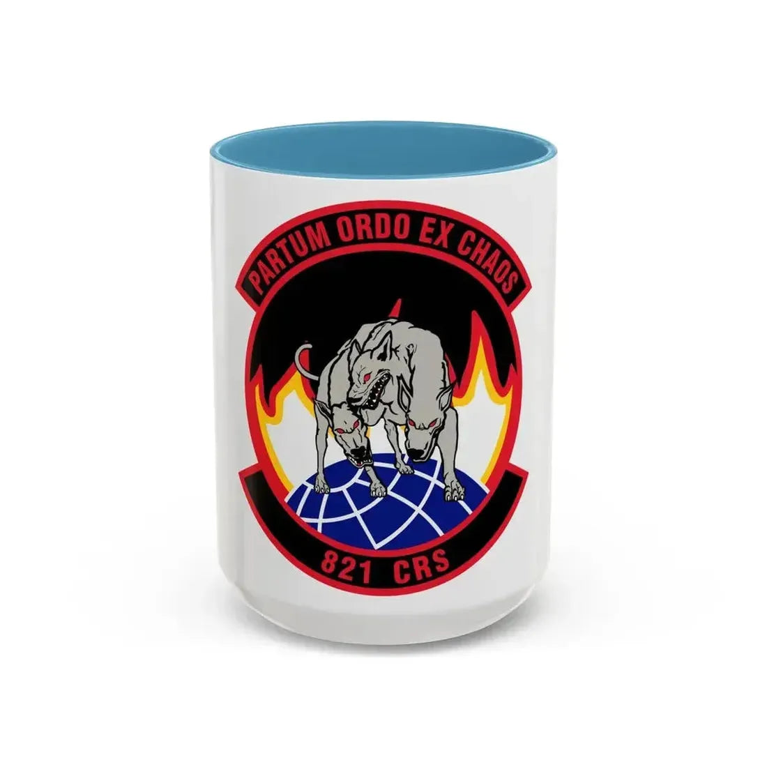 821 Contingency Response Sq AMC (U.S. Air Force) Accent Coffee Mug 15oz Light Blue - Go Mug Yourself
