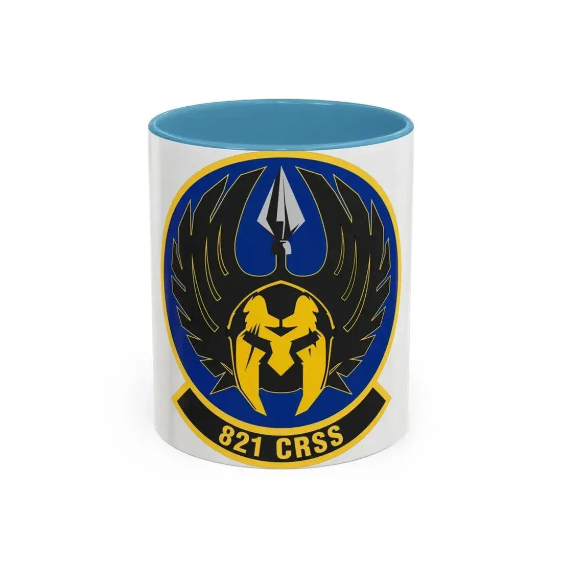 821 Contingency Response Support Sq AMC (U.S. Air Force) Accent Coffee Mug 11oz Light Blue - Go Mug Yourself