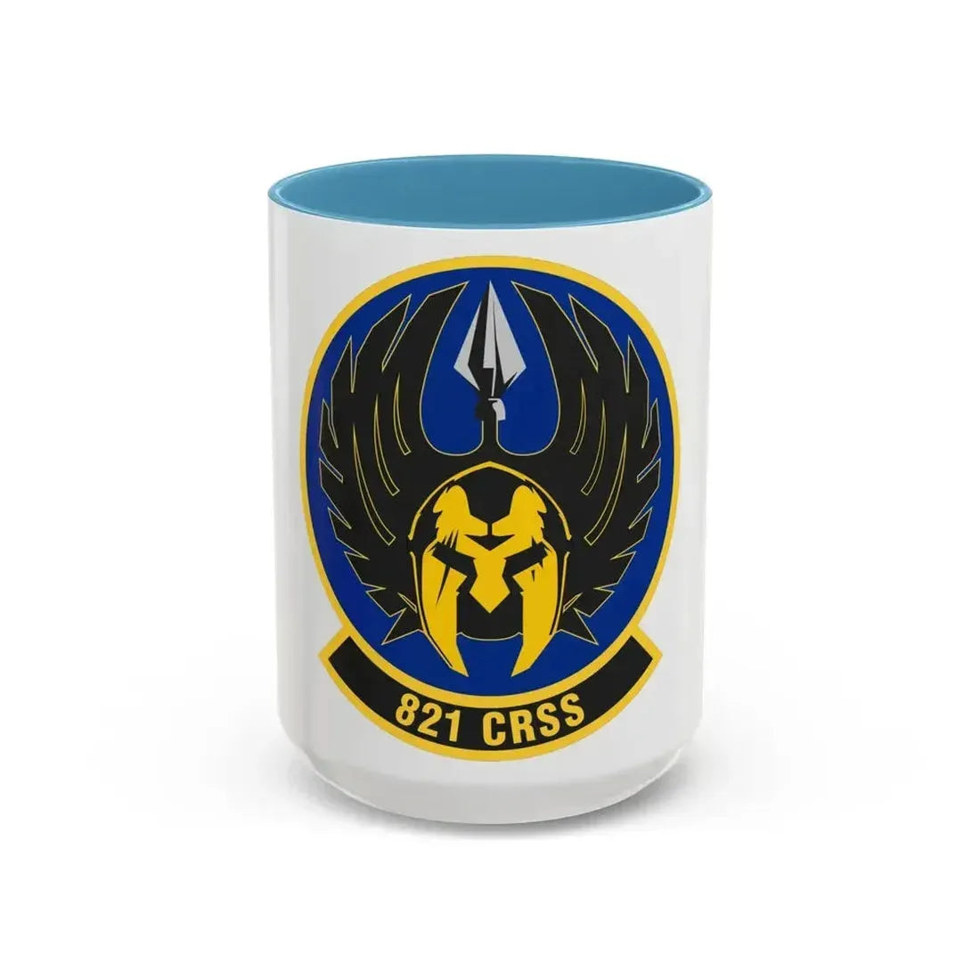 821 Contingency Response Support Sq AMC (U.S. Air Force) Accent Coffee Mug 15oz Light Blue - Go Mug Yourself