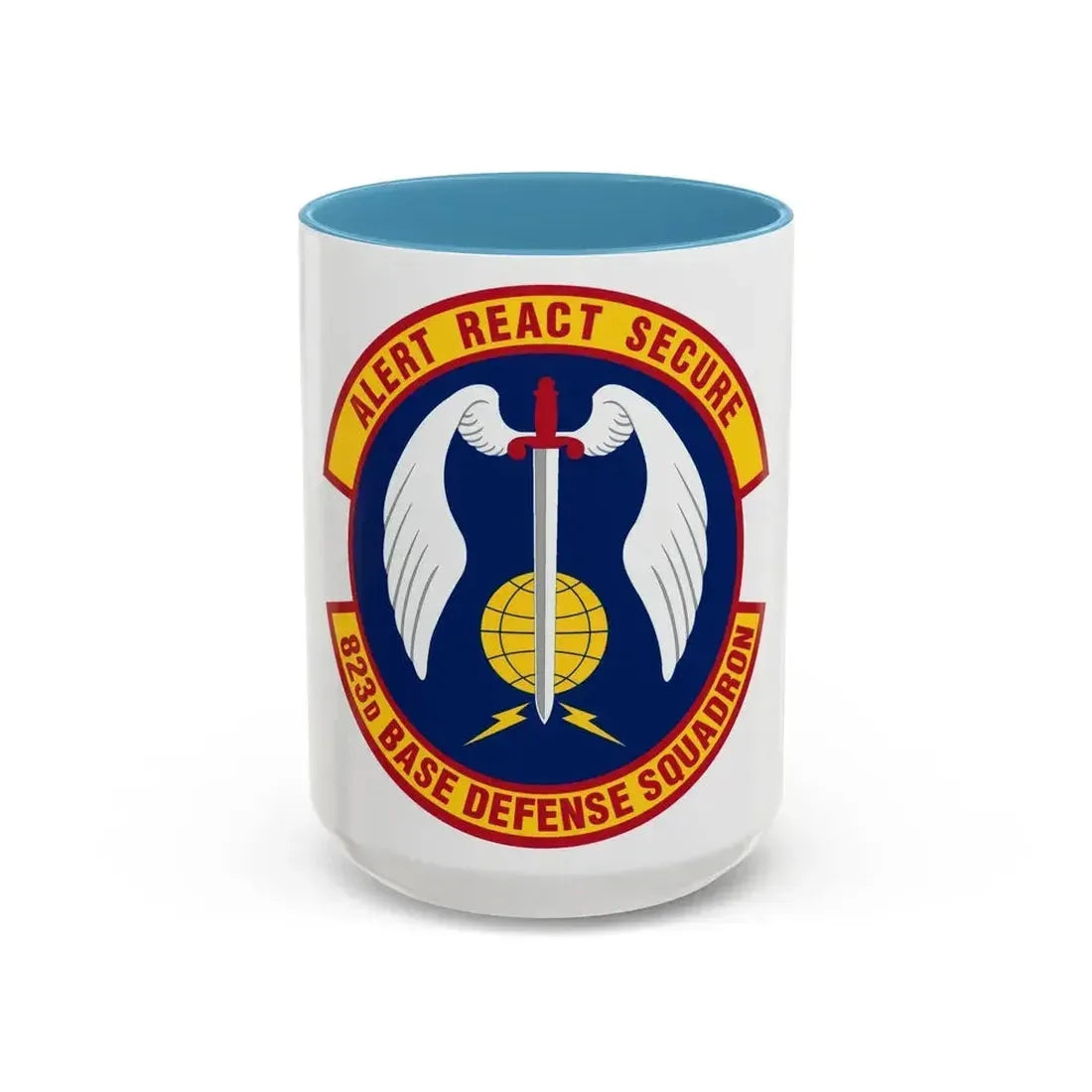 823 Base Defense Squadron ACC (U.S. Air Force) Accent Coffee Mug 15oz Light Blue - Go Mug Yourself