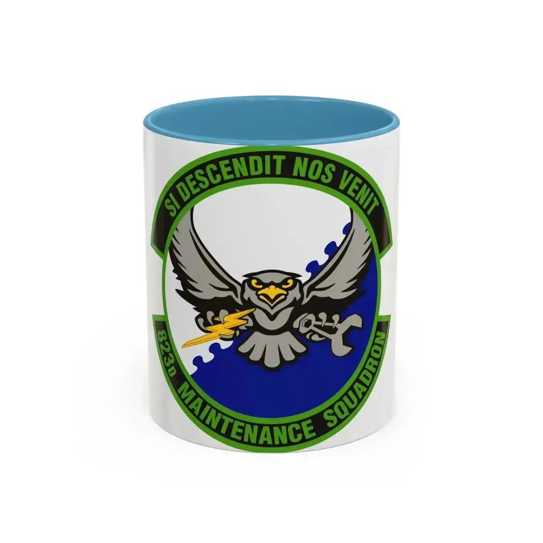 823 Maintenance Squadron (U.S. Air Force) Accent Coffee Mug 11oz Light Blue - Go Mug Yourself