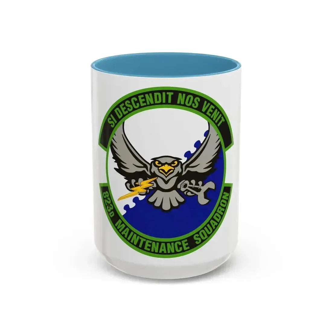 823 Maintenance Squadron (U.S. Air Force) Accent Coffee Mug 15oz Light Blue - Go Mug Yourself