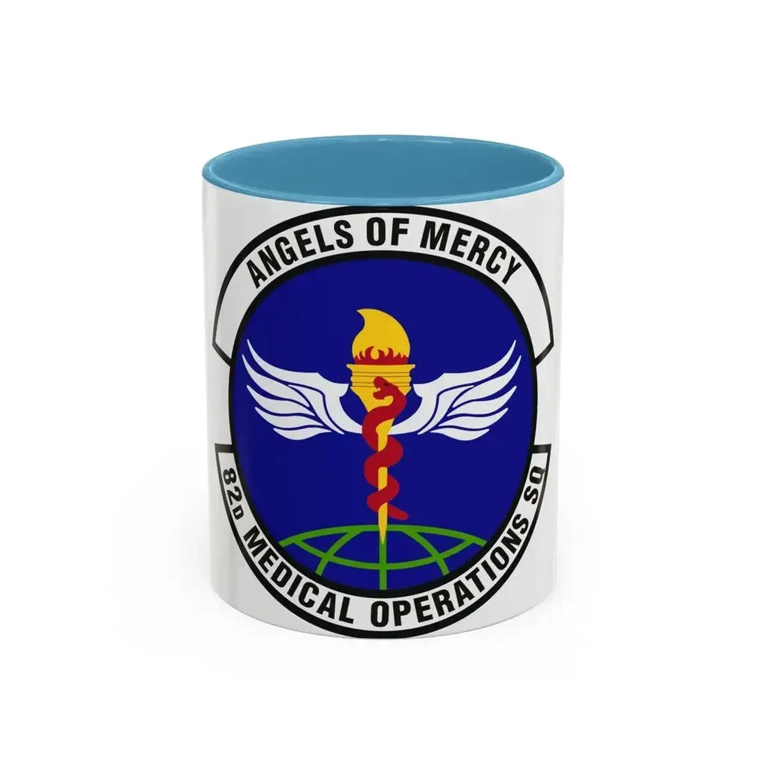 82d Medical Operations Squadron (U.S. Air Force) Accent Coffee Mug 11oz Light Blue - Go Mug Yourself