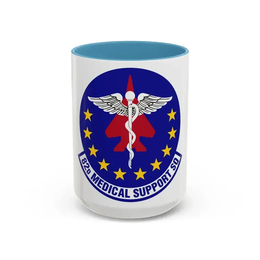 82d Medical Support Squadron (U.S. Air Force) Accent Coffee Mug 15oz Light Blue - Go Mug Yourself