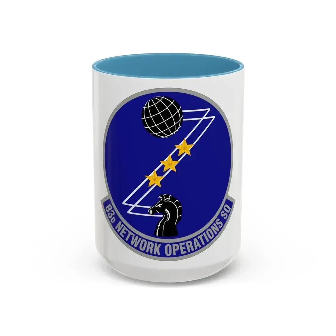 83 Network Operations Squadron ACC (U.S. Air Force) Accent Coffee Mug 15oz Light Blue - Go Mug Yourself