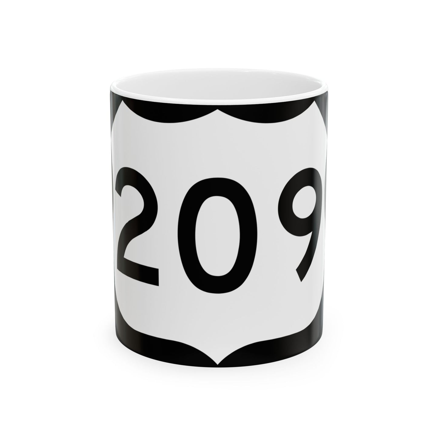 US 209 NY (New York) (Road Sign) White Coffee Mug