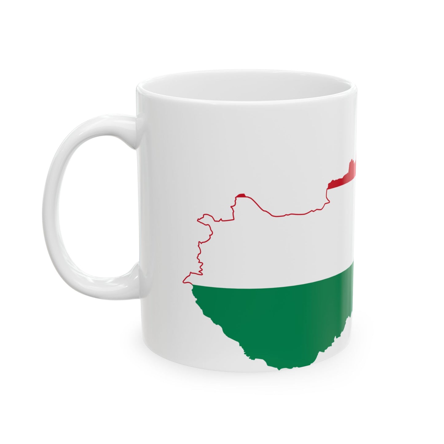Flag-map of Hungary with Zakarpattia Oblast (Hungary) White Coffee Mug
