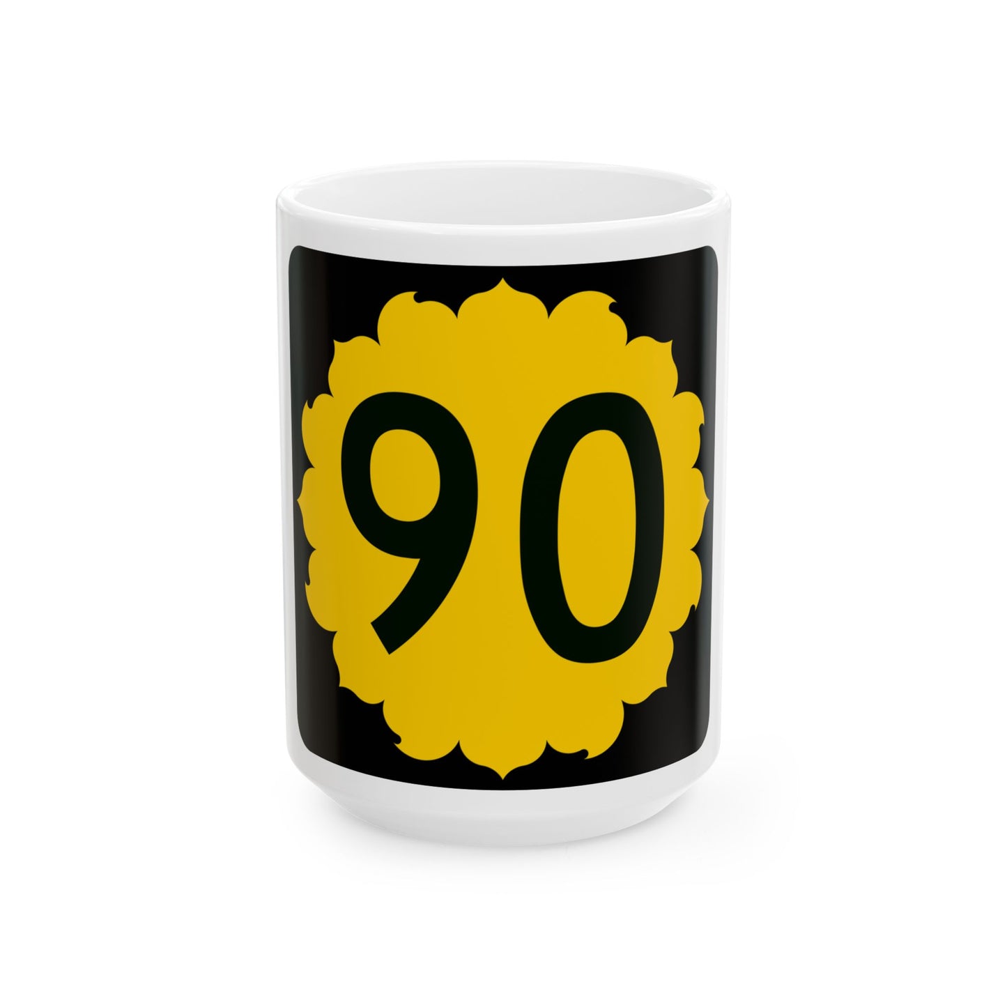K-90 (Kansas) (Road Sign) White Coffee Mug