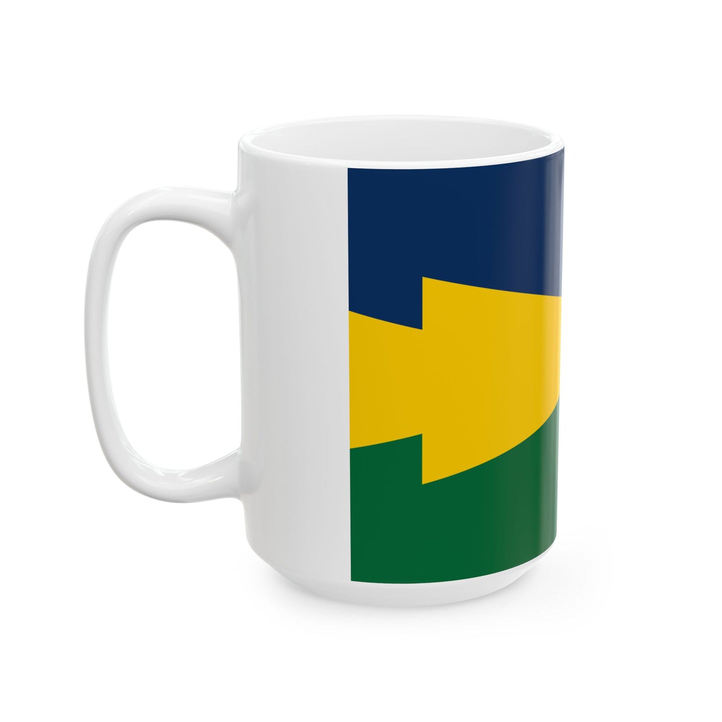 Keystone Flag vertical comparison with Pennsylvania Escutcheon (United States) White Coffee Mug