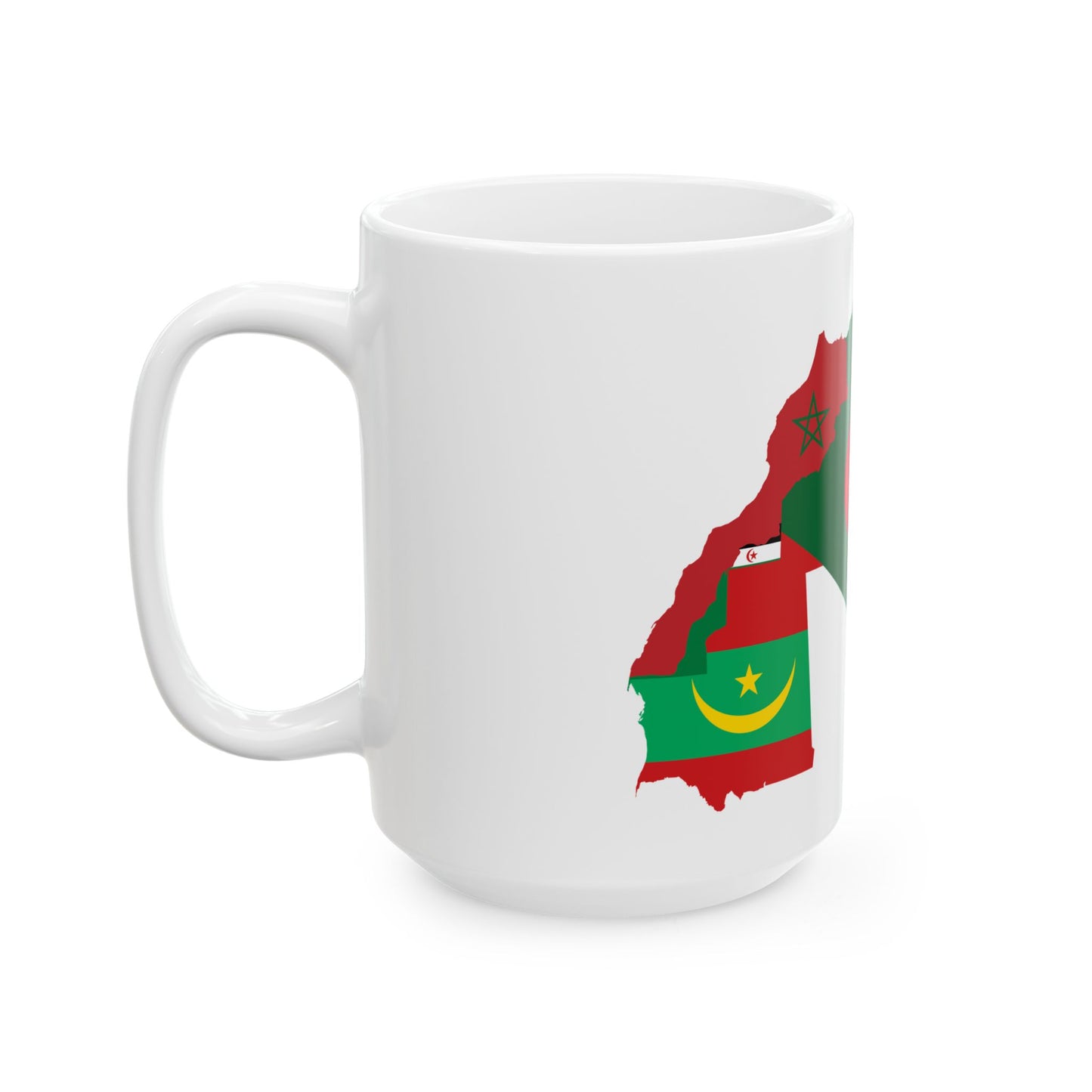 Flag map of Maghreb (Algeria) White Coffee Mug