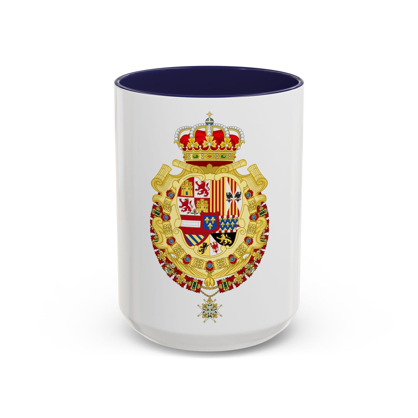 Royal Greater Coat of Arms of Spain (1700-1761) - Accent Coffee Mug