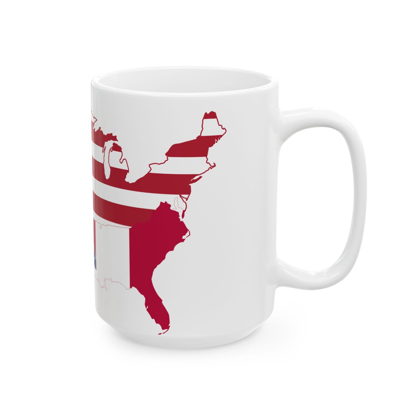 Flag-map of the United and Confederate States (United States) White Coffee Mug