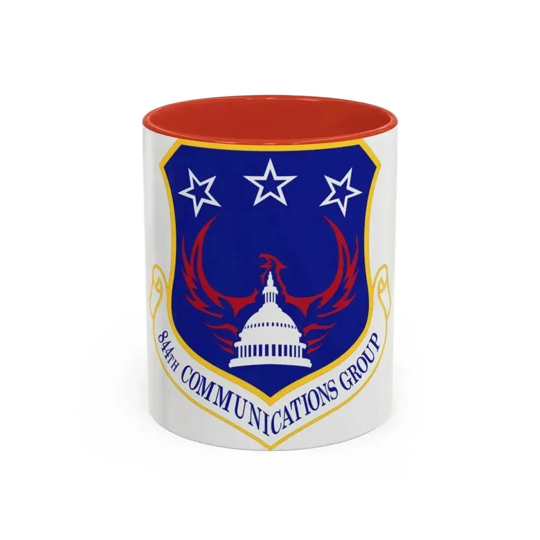 844th Communications Group (U.S. Air Force) Accent Coffee Mug 11oz Red - Go Mug Yourself