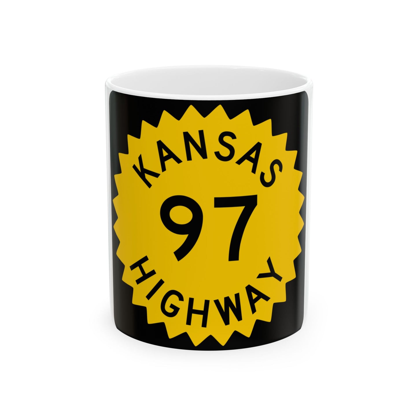 K-97 1948 (Kansas) (Road Sign) White Coffee Mug