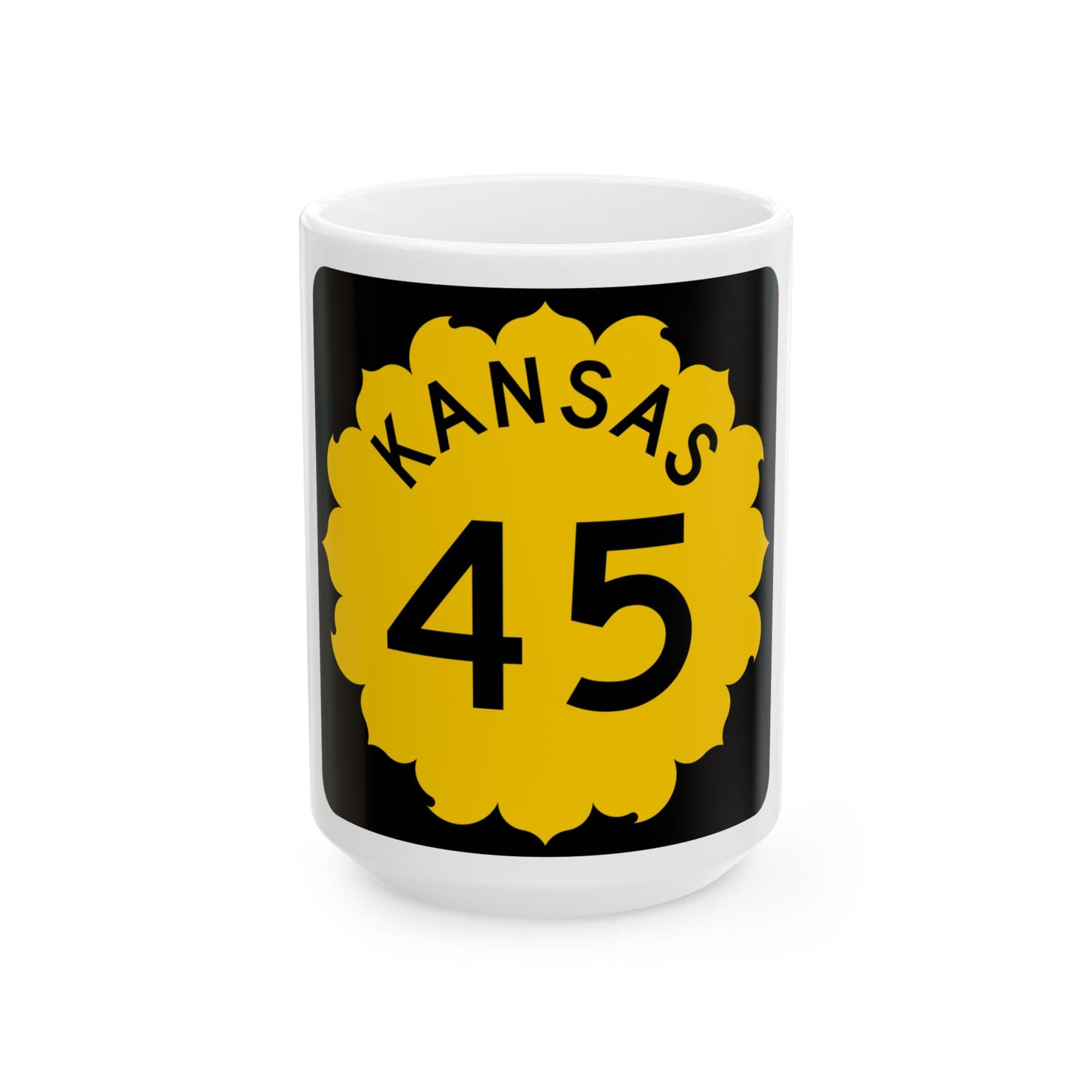 K-45 1962 (Kansas) (Road Sign) White Coffee Mug