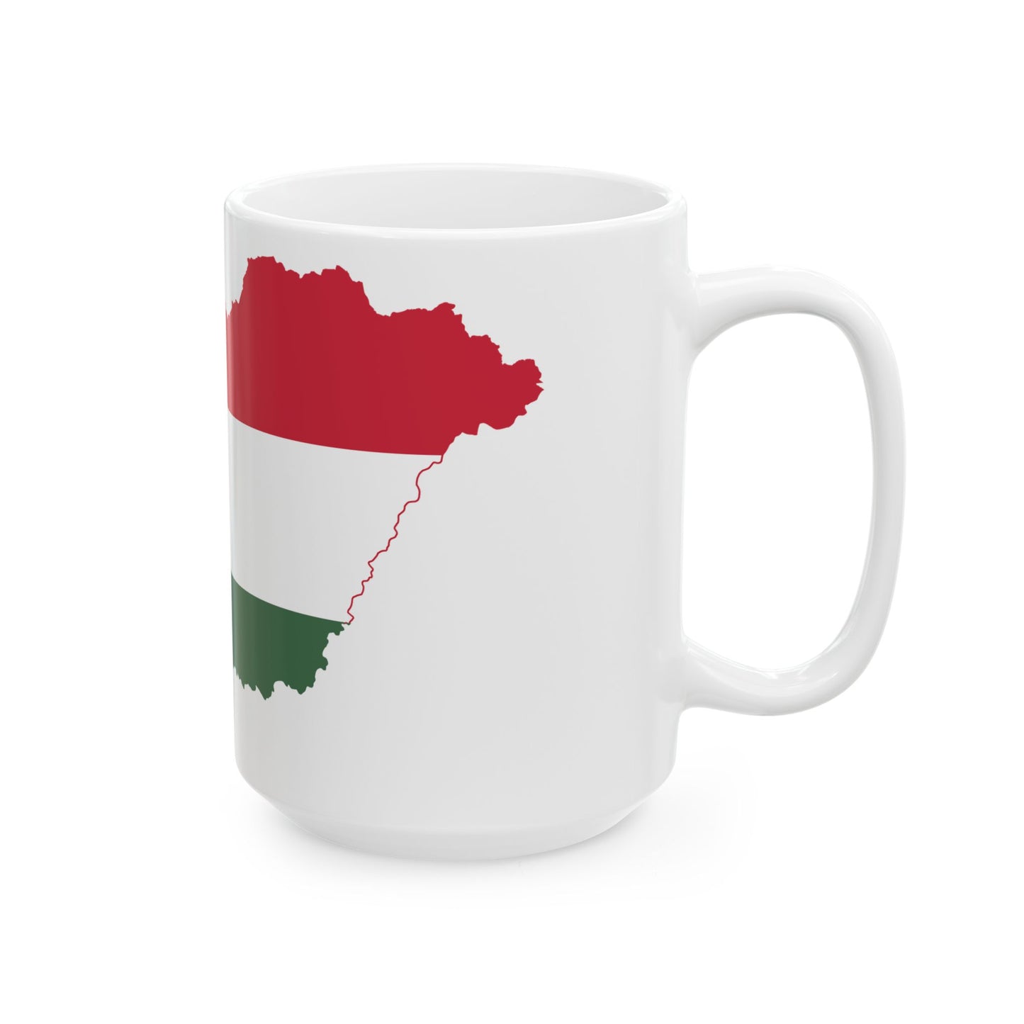 Flag-map of Hungary (Hungary) White Coffee Mug