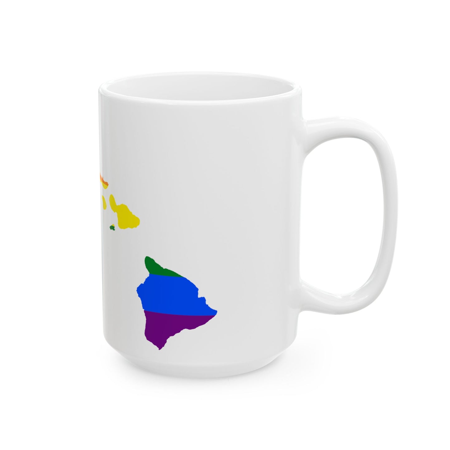 LGBT flag map of Hawaii (United States) White Coffee Mug