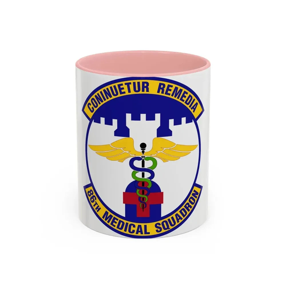 86 Medical Squadron USAFE (U.S. Air Force) Accent Coffee Mug 11oz Pink - Go Mug Yourself