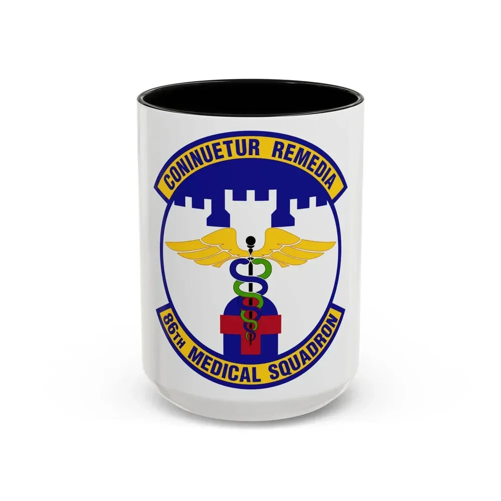86 Medical Squadron USAFE (U.S. Air Force) Accent Coffee Mug 15oz Black - Go Mug Yourself