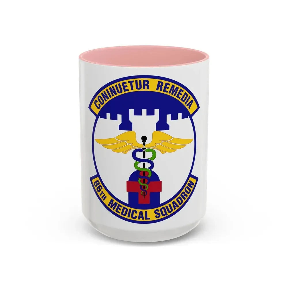 86 Medical Squadron USAFE (U.S. Air Force) Accent Coffee Mug 15oz Pink - Go Mug Yourself