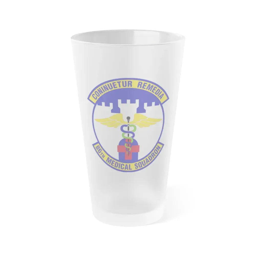 86 Medical Squadron USAFE (U.S. Air Force) Frosted Pint Glass 16oz 16oz Frosted - Go Mug Yourself