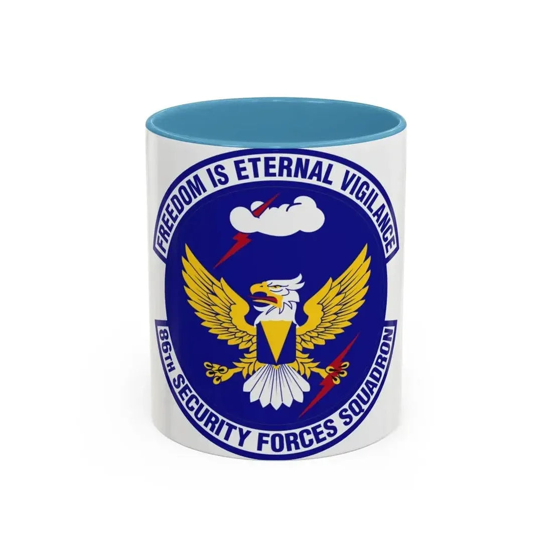 86 Security Forces Squadron USAFE (U.S. Air Force) Accent Coffee Mug 11oz Light Blue - Go Mug Yourself