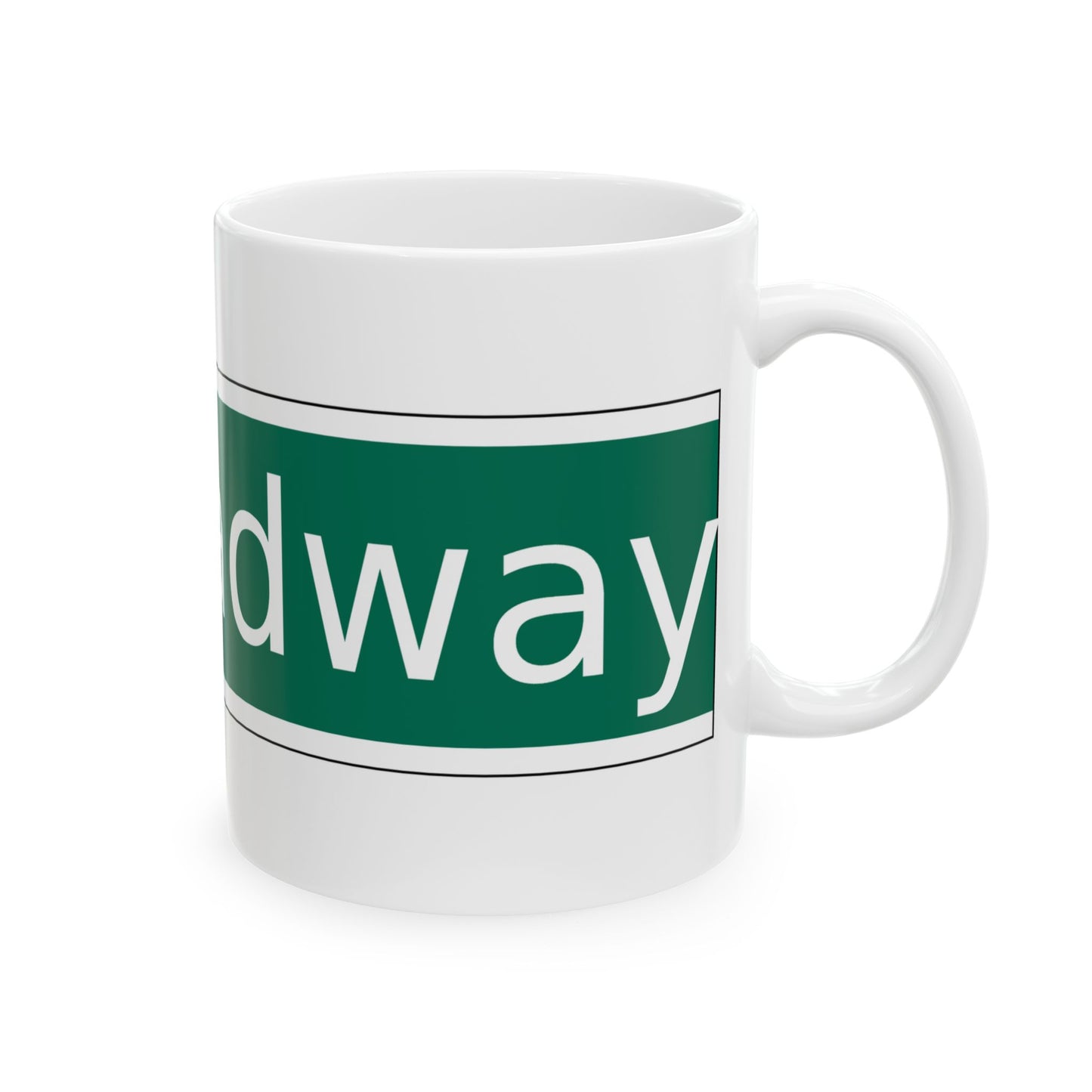 NYCDOT West Broadway Sign (New York) (Road Sign) White Coffee Mug