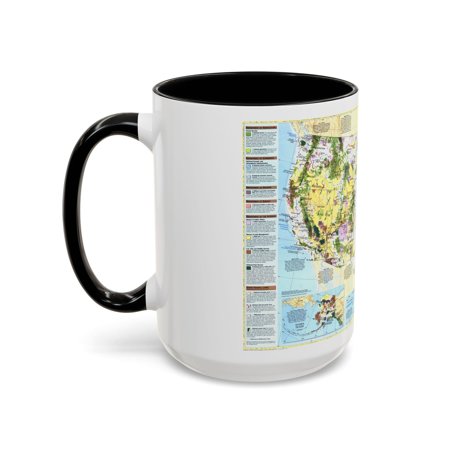 USA - Federal Lands in the Fifty States (1996) (Map) Accent Coffee Mug