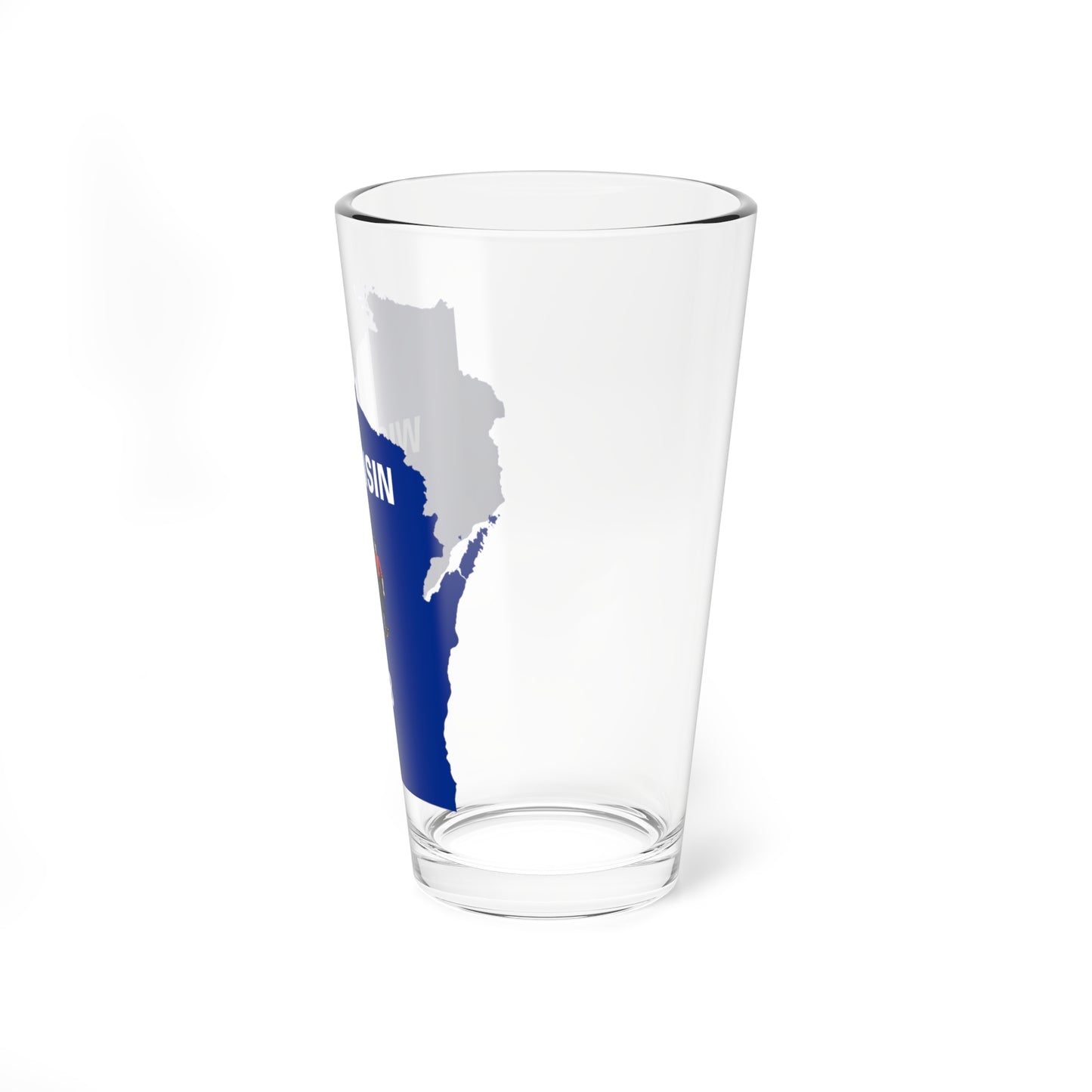 Flag map of Wisconsin (United States) Pint Glass 16oz