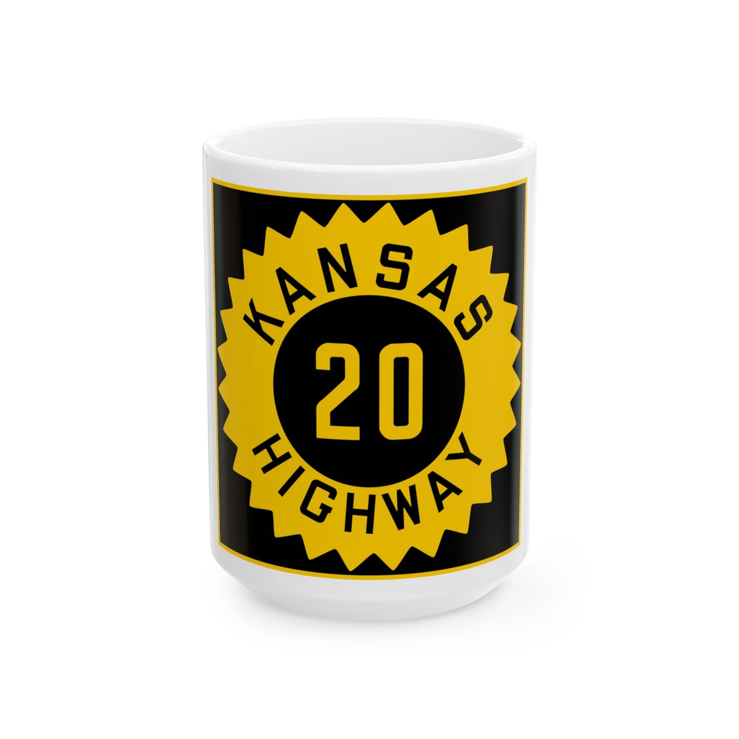 K-20 1926 (Kansas) (Road Sign) White Coffee Mug