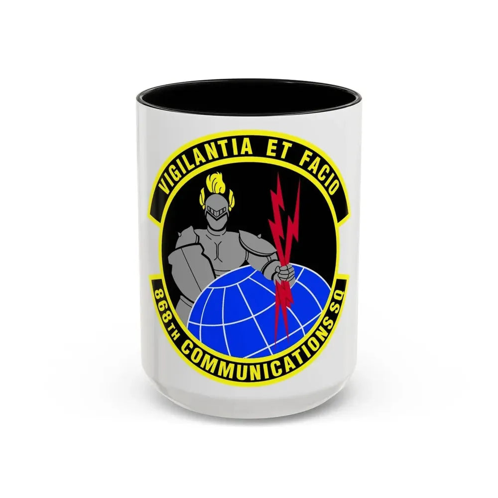 868th Communications Squadron (U.S. Air Force) Accent Coffee Mug 15oz Black - Go Mug Yourself