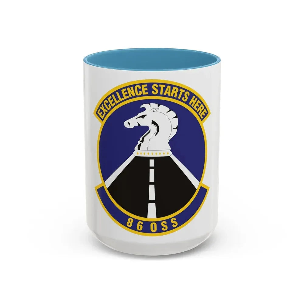 86th Operations Support Squadron (U.S. Air Force) Accent Coffee Mug 15oz Light Blue - Go Mug Yourself
