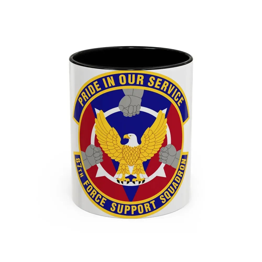87 Force Support Squadron AMC (U.S. Air Force) Accent Coffee Mug 11oz Black - Go Mug Yourself