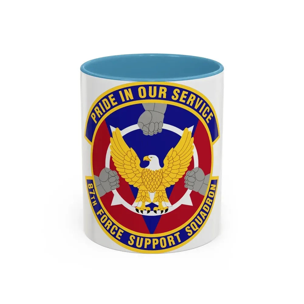 87 Force Support Squadron AMC (U.S. Air Force) Accent Coffee Mug 11oz Light Blue - Go Mug Yourself