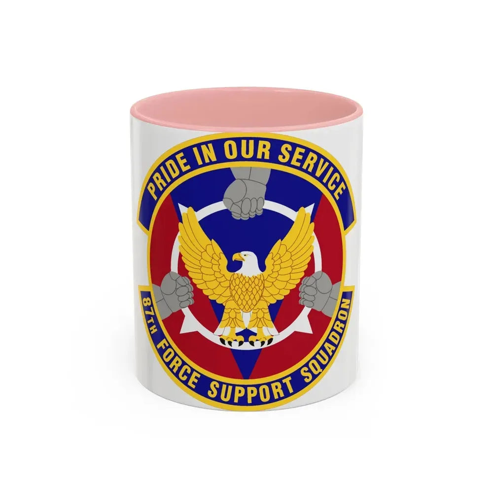 87 Force Support Squadron AMC (U.S. Air Force) Accent Coffee Mug 11oz Pink - Go Mug Yourself