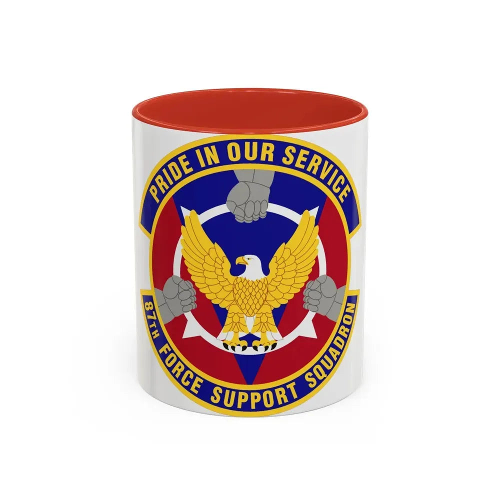 87 Force Support Squadron AMC (U.S. Air Force) Accent Coffee Mug 11oz Red - Go Mug Yourself