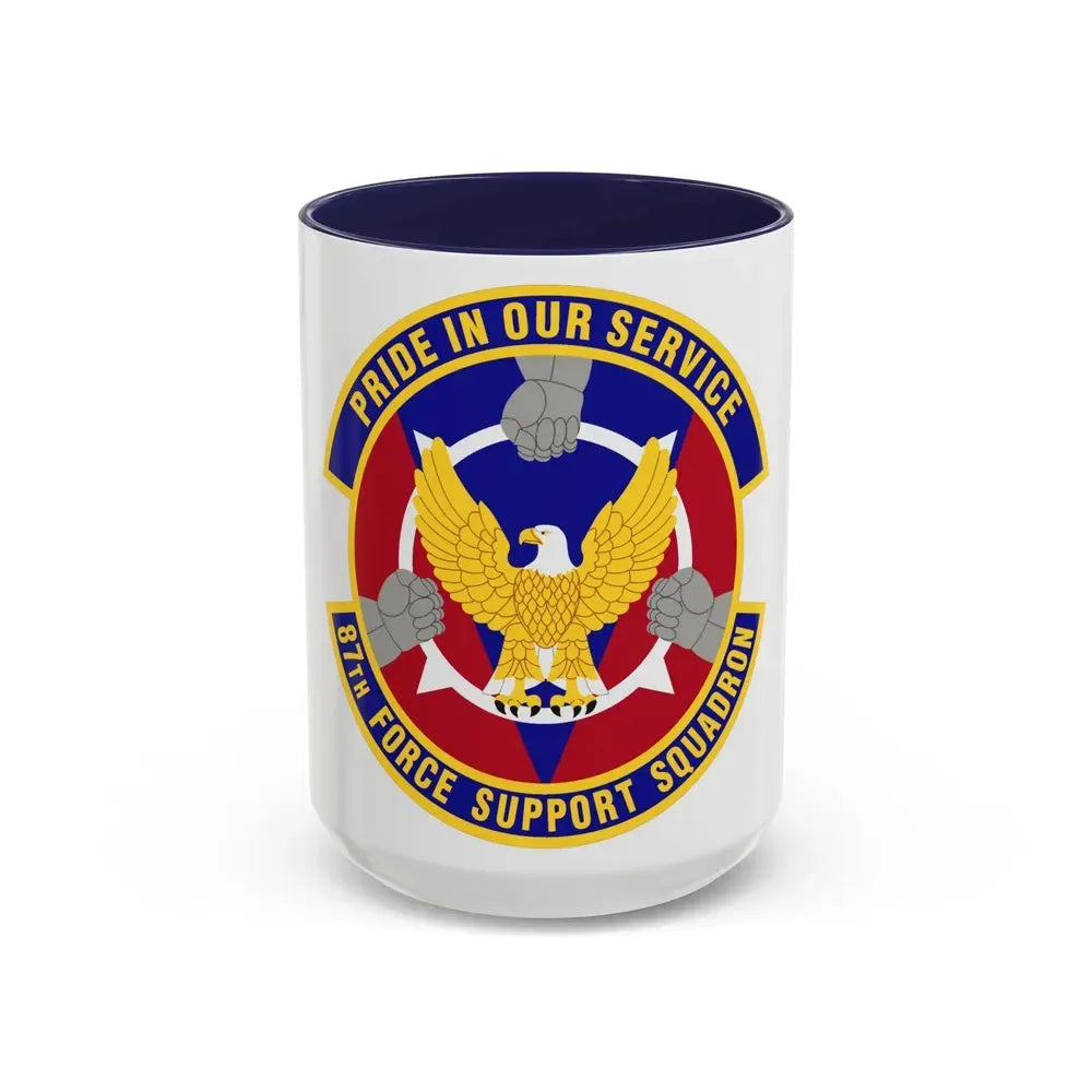 87 Force Support Squadron AMC (U.S. Air Force) Accent Coffee Mug 15oz Navy - Go Mug Yourself