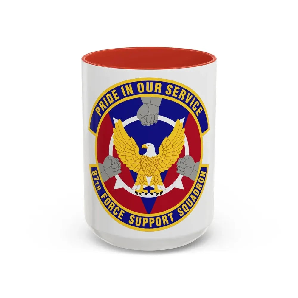 87 Force Support Squadron AMC (U.S. Air Force) Accent Coffee Mug 15oz Red - Go Mug Yourself