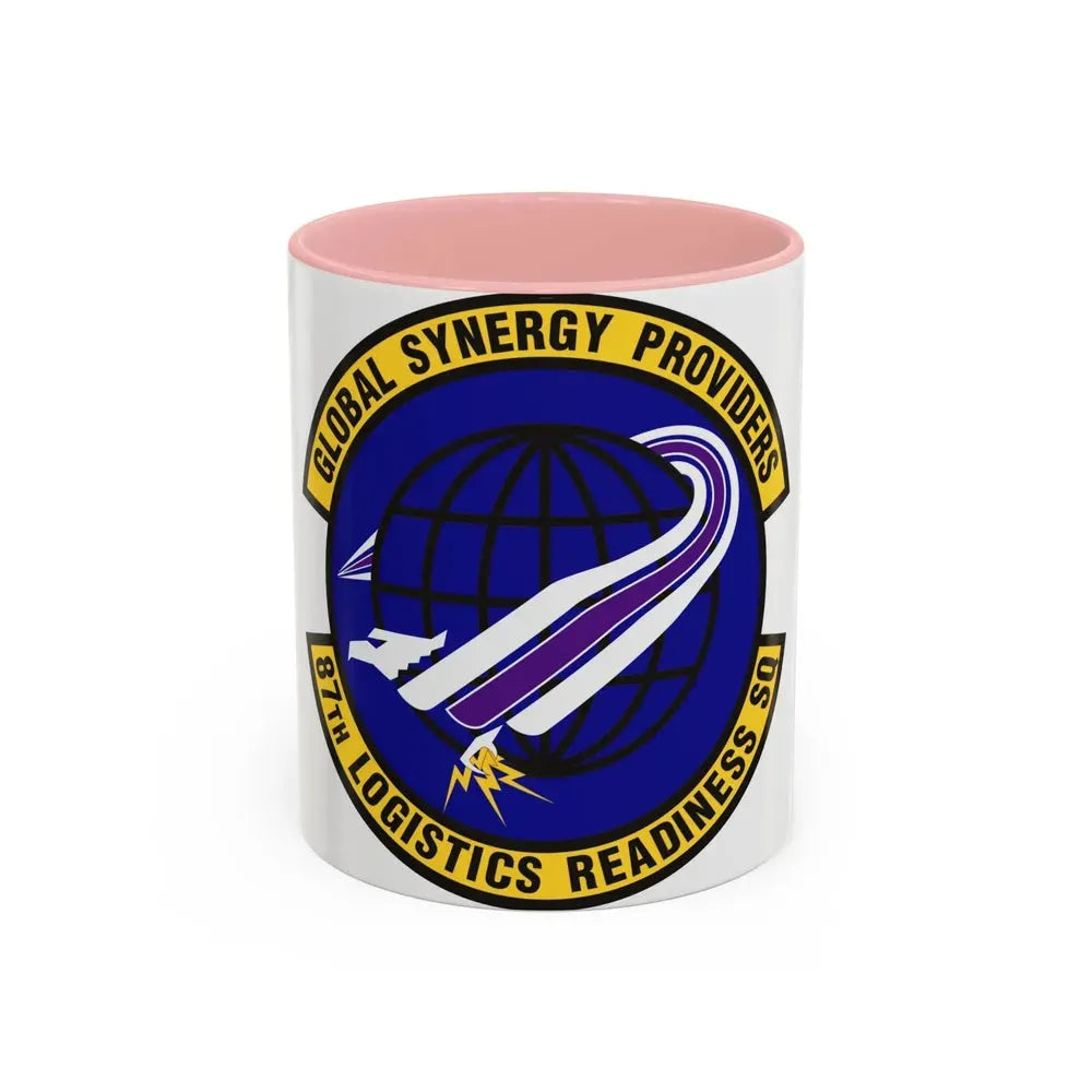 87 Logistics Readiness Squadron AMC (U.S. Air Force) Accent Coffee Mug 11oz Pink - Go Mug Yourself